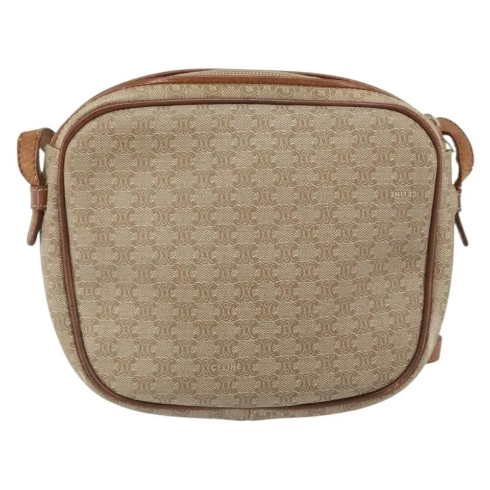 Authentic CELINE Macadam Canvas Shoulder Bag PVC Beige Gold - Picture 10 of 16